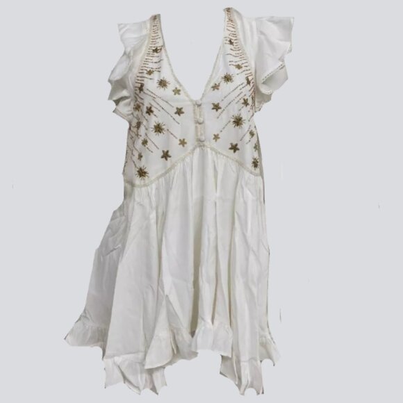 Brand New By Anthropologie V-Neck Sequin Deco Swing Dress - Picture 4 of 10